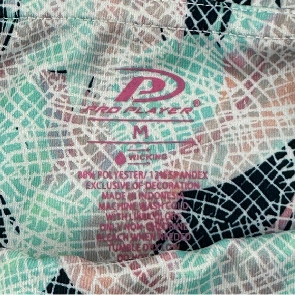 Pro Player Leggings Womens Medium Blue Geometric Mesh - Picture 2 of 10